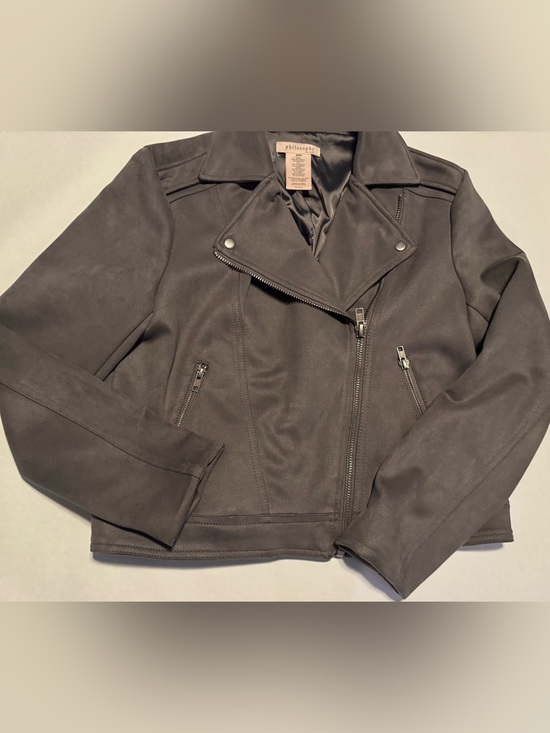 Philosophy Jackets & Blazers - Philosophy Gray Suede Motorcycle Jacket - Women's Size Medium